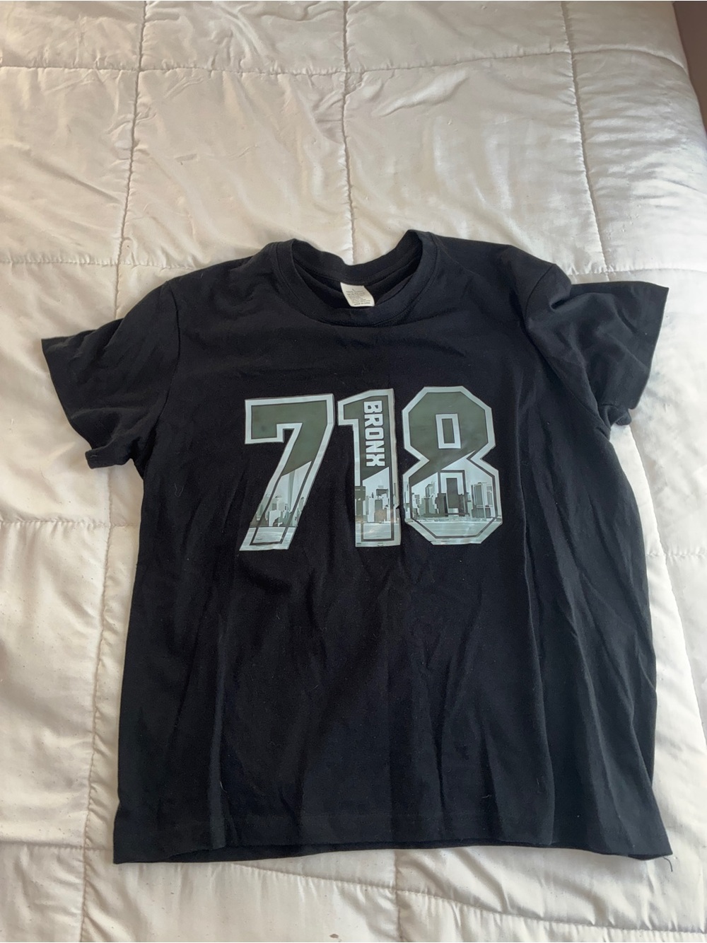 Mens Black '718 Bronx' Graphic Tee